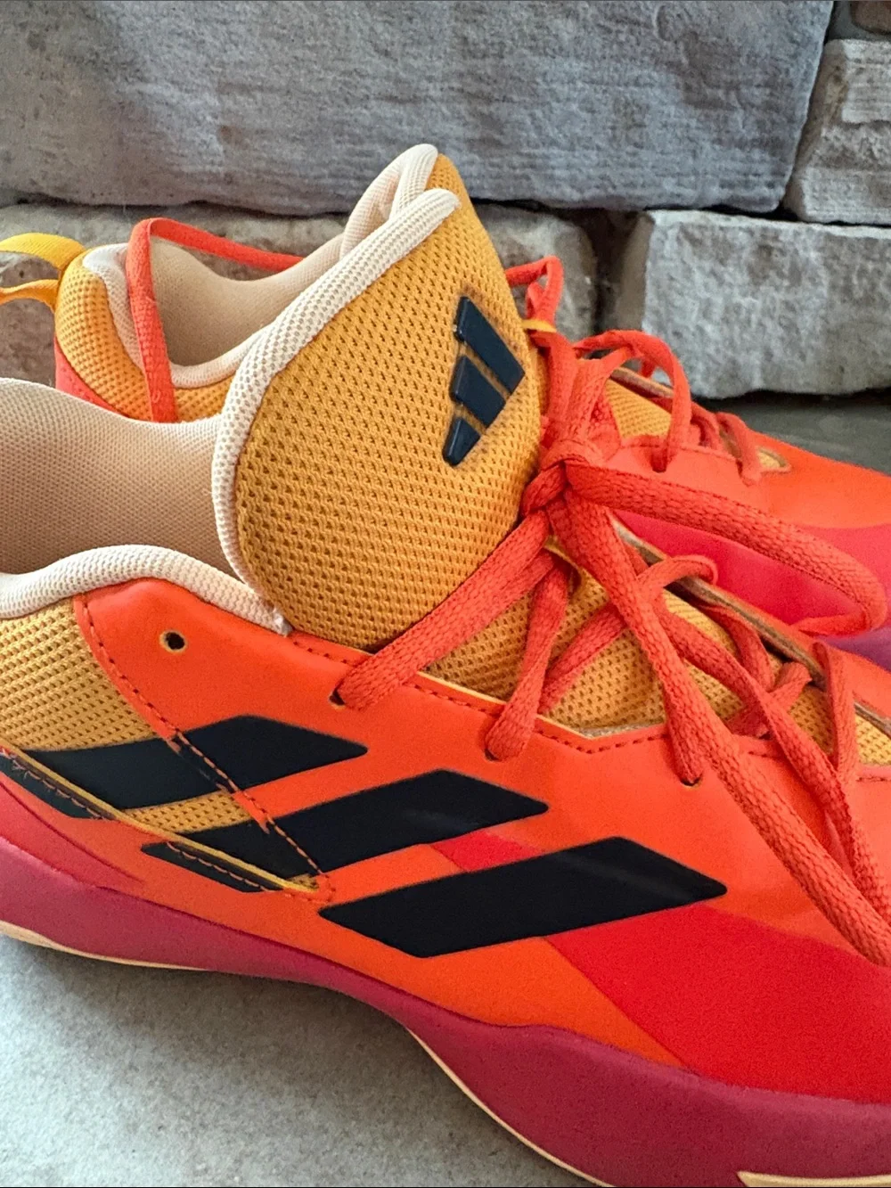 Adidas orange athletic shoes